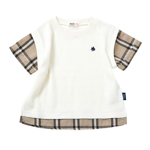 POLO BCS レイヤード風半袖Ｔシャツ オフホワイト&times;90cm  ベビーザらス限定