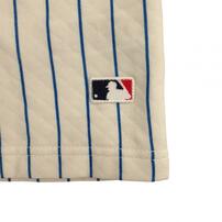 MLBドジャース 長袖パジャマ 裏綿ダイヤキルト 丸首 ブルー×100cm