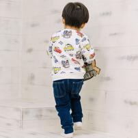 Disney ディズニー カーズ 長袖デイリートレーナー 起毛 総柄 ナチュラル×100cm ベビーザらス限定