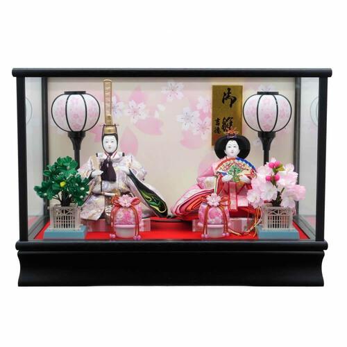 【雛人形】ケース飾り 親王飾り「桜模様黒塗」(322611)ひな人形 ひな祭り お雛様 おしゃれ トイザらス・ベビーザらス限定【メーカー直送】