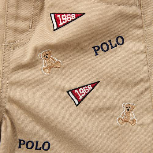POLO BCS ロゴクマ総柄ハーフパンツ ベージュ&times;100cm ベビーザらス限定