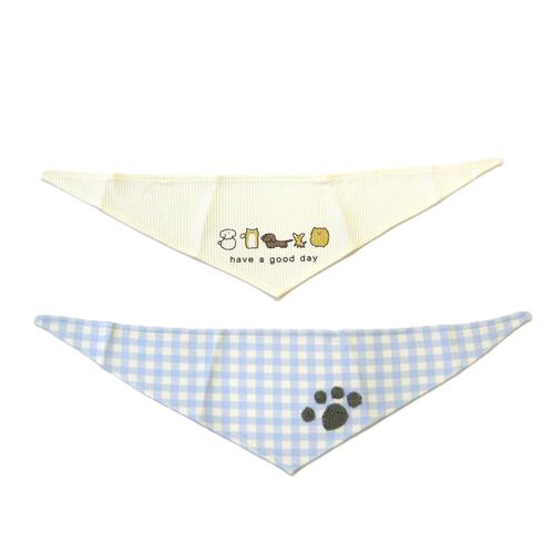 【ベビー&times;ペットコレクション】犬用バンダナ 2枚組 プリント&times;足跡