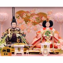 【雛人形】ケース飾り 親王飾り「金彩桜に玉手箱白塗六角」  (322347)ひな人形 おしゃれ ホワイト トイザらス・ベビーザらス限定【メーカー直送】