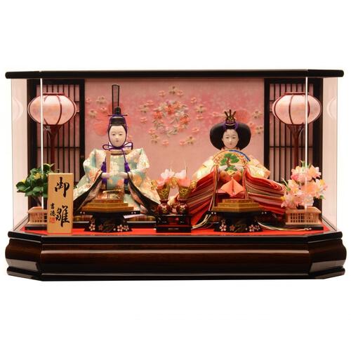 【雛人形】ケース飾り 親王飾り「格子に霞桜六角アクリル」  (322135)ひな人形 ひな祭り おしゃれ トイザらス・ベビーザらス限定【メーカー直送】