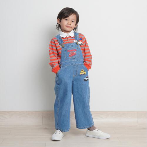 【TOMICA kie_158さんプロデュース】TOMICA トミカ 衿付き ボーダーＴシャツ レッド×90cm