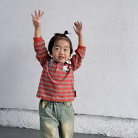 【TOMICA kie_158さんプロデュース】TOMICA トミカ 衿付き ボーダーＴシャツ レッド×100cm