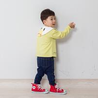 monpoke モンポケ トレーナー 裏毛 衿付き(イエロー×80cm)