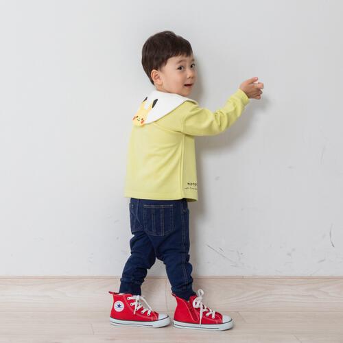 monpoke モンポケ トレーナー 裏毛 衿付き(イエロー×80cm)