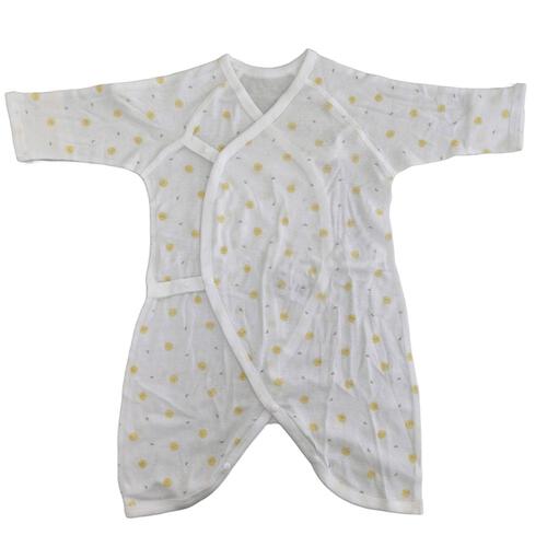 新生児肌着 コンビ肌着 ２枚組 ヒヨコ×街柄 ホワイト×50-70cm