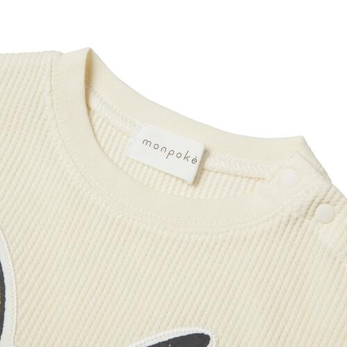 monpoke モンポケ 長袖Ｔシャツ ワッフル ピカチュウ ナチュラル&times;110cm