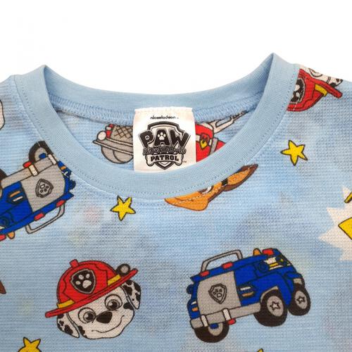 パウパトロール 半袖パジャマ メッシュ 総柄丸首 ブルー&times;100cm