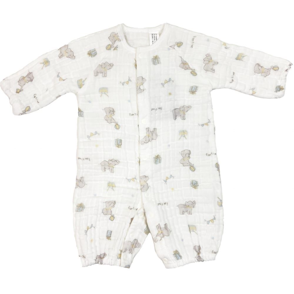 新生児2WAYドレス 多重ガーゼ ゾウ(ホワイト×50-70cm) ベビーザらス