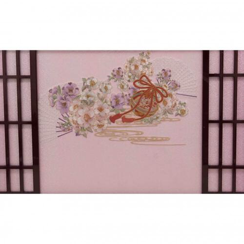 【雛人形】ケース飾り 五人飾り「格子に毬桜刺繍 六角アクリル」 (322988)ひな人形 おしゃれ トイザらス・ベビーザらス限定【メーカー直送】