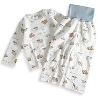 長袖腹巻付きパジャマ ニットキルト 働く車 サックス×90cm ベビーザらス限定