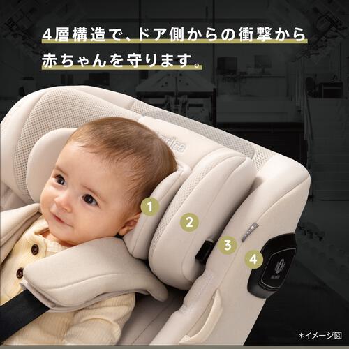 Aprica アップリカ クルリラ エックス プラス AB (グレー)  チャイルドシート ISOFIX固定 R129適合 回転型 新生児～4歳頃まで
