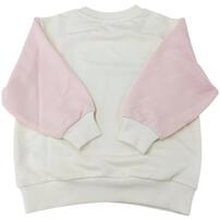 けけちゃま 裏毛袖カラートレーナー アイボリー&times;100cm