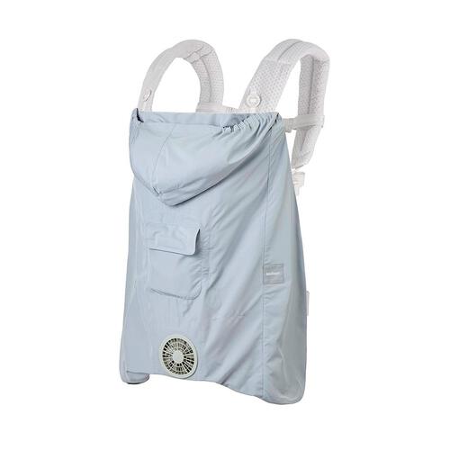 BabyHopper ベビーホッパー 空調ベビーケープ 保冷ジェル付き (スカイグレー) エルゴベビー対応 抱っこひも 小型ファン 暑さ対策 保冷ひんやりグッズ