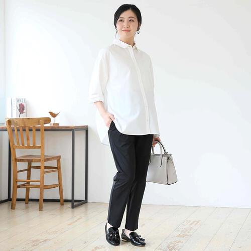 ママの時短らくちんタックパンツ ブラック M-L