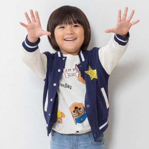 ベビーザらス限定　パウ･パトロール 裏毛スタジャン(ネイビー&times;110cm)