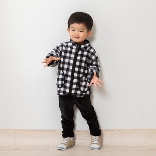 ベビーザらス限定　COJIKA マイクロフリース ジャケット チェック(ブラック&times;100ｃｍ)