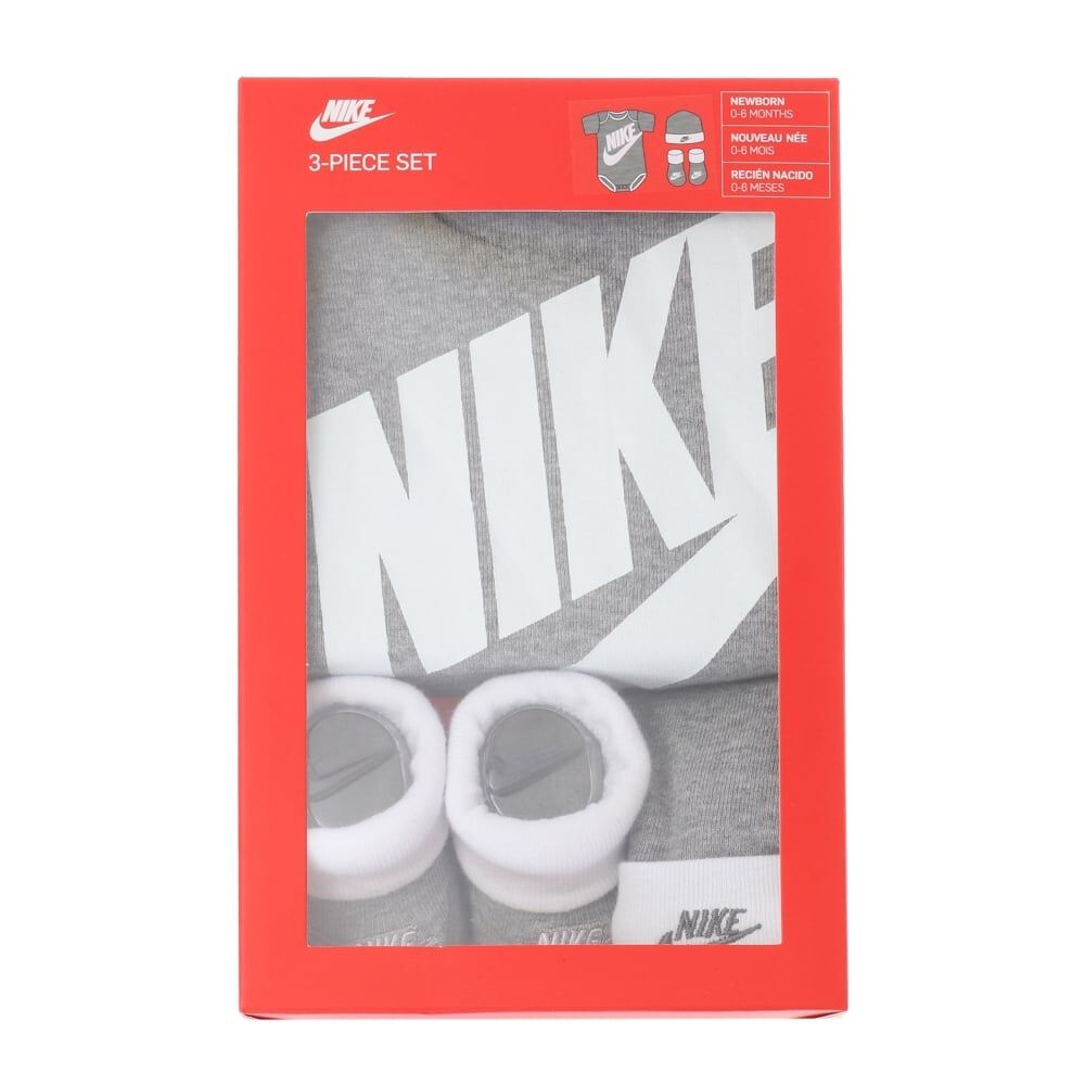 NIKE 新生児3点セット フューチュラ ロゴ (グレー×60-70cm