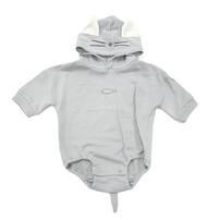 【ベビー&times;ペットコレクション】長袖フード付きボディスーツ ボア耳付き 裏毛 猫 70-80cm