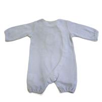 【ベビー×ペットコレクション】長袖前開きフィットオール ポケット付き 猫 ブルー×70-80cm