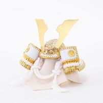 【五月人形】兜飾り 収納飾り「白薄緑縅金小札茶木目」初節句 男の子 端午の節句 トイザらス・ベビーザらス限定【メーカー直送】