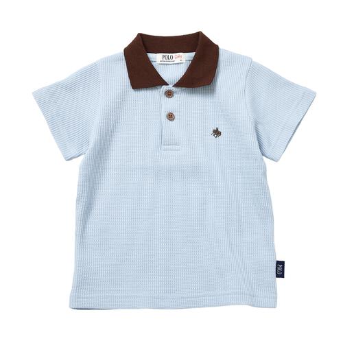 POLO BCS ワッフル半袖ポロシャツ サックス&times;90cm 
