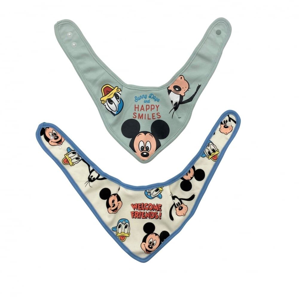 ディズニー ブーメラン型スタイ 2枚組 総柄 ミッキー ベビーザらス限定