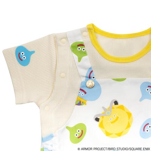 ドラクエベビー＆キッズ サロペット風半袖ロンパース スライムたち ホワイト&times;80cm