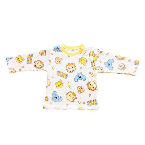 おさるのジョージ あったかフリースパジャマ 総柄 イエロー&times;95cm