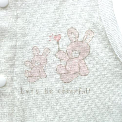 袖無し前開きロンパース肌着 2枚組 クール うさぎ(ピンク&times;70cm) ベビーザらス限定