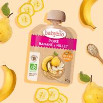 babybio ベビービオ ベビースムージー4種セット アップル・ラズベリー アップル・ブルーベリー・ストロベリー プルーン 洋なし・バナナ・きび【有機食材 ベビースムージー 離乳食 ベビーフード】【6カ月～】