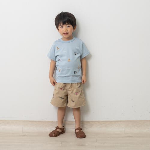 POLO BCS ロゴクマ総柄ハーフパンツ ベージュ&times;120cm ベビーザらス限定
