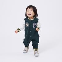 POLO BCS スタジャン風ロンパース グリーン×80cm ベビーザらス限定