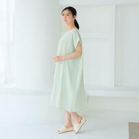 ぽこぽこガーゼの湯上りワンピ グレー×M-L