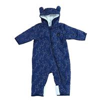 ジャンプスーツ くまみみ クマ柄 ネイビー×80cm