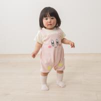 星のカービィ 半袖ロンパース サロペット風 顔ドッカン ピンク&times;80cm ベビーザらス限定