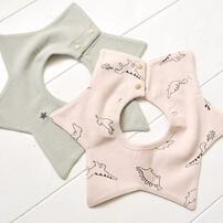 360度スタイ 2枚組 恐竜&times;星刺繍 ベビーザらス限定