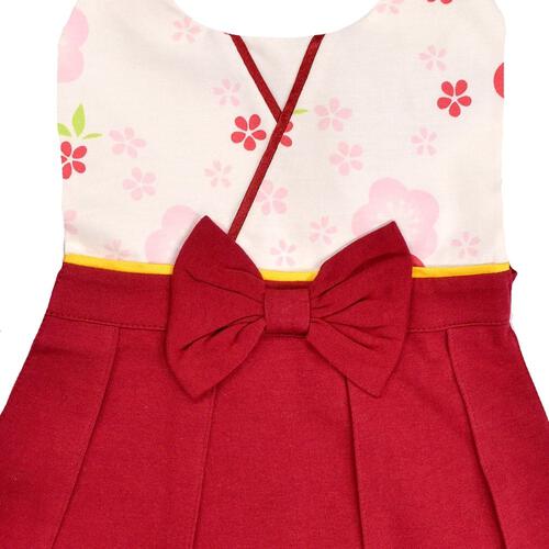 ハカマ風スタイ 女の子 (レッド×フリー) ベビーザらス限定