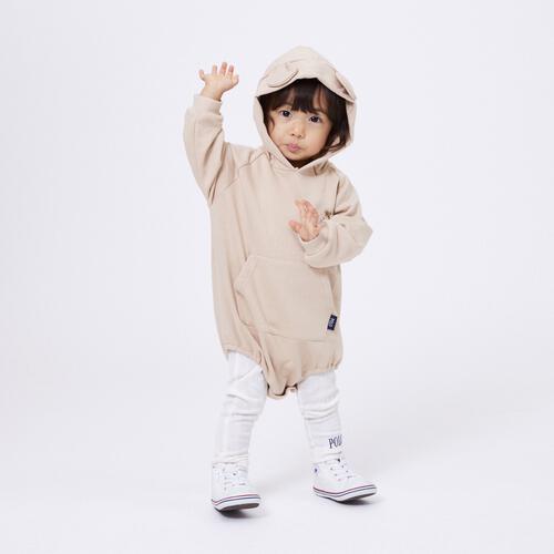 POLO BCS レギンス付フードロンパース ベージュ×70cm ベビーザらス限定