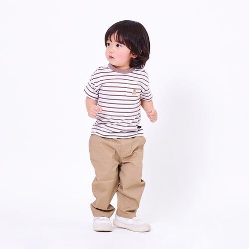 POLO BCS 半袖ボーダーＴシャツ ブラウン&times;80cm ベビーザらス限定