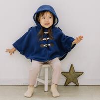 ベビーザらス限定　RAT-A-TATR ラッタッター 裏ボア ポンチョ(ネイビー&times;80cm)