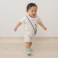  monpoke モンポケ 半袖ロンパース ポシェット付き風 ナチュラル&times;80cm 