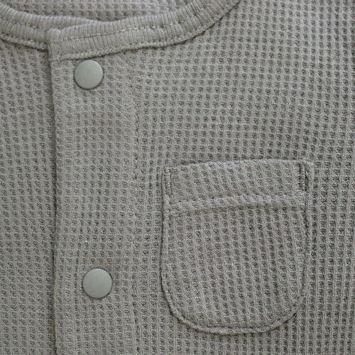 長袖前開きロンパース肌着 2枚組 ワッフル アニマル グレー&times;60cm ベビーザらス限定