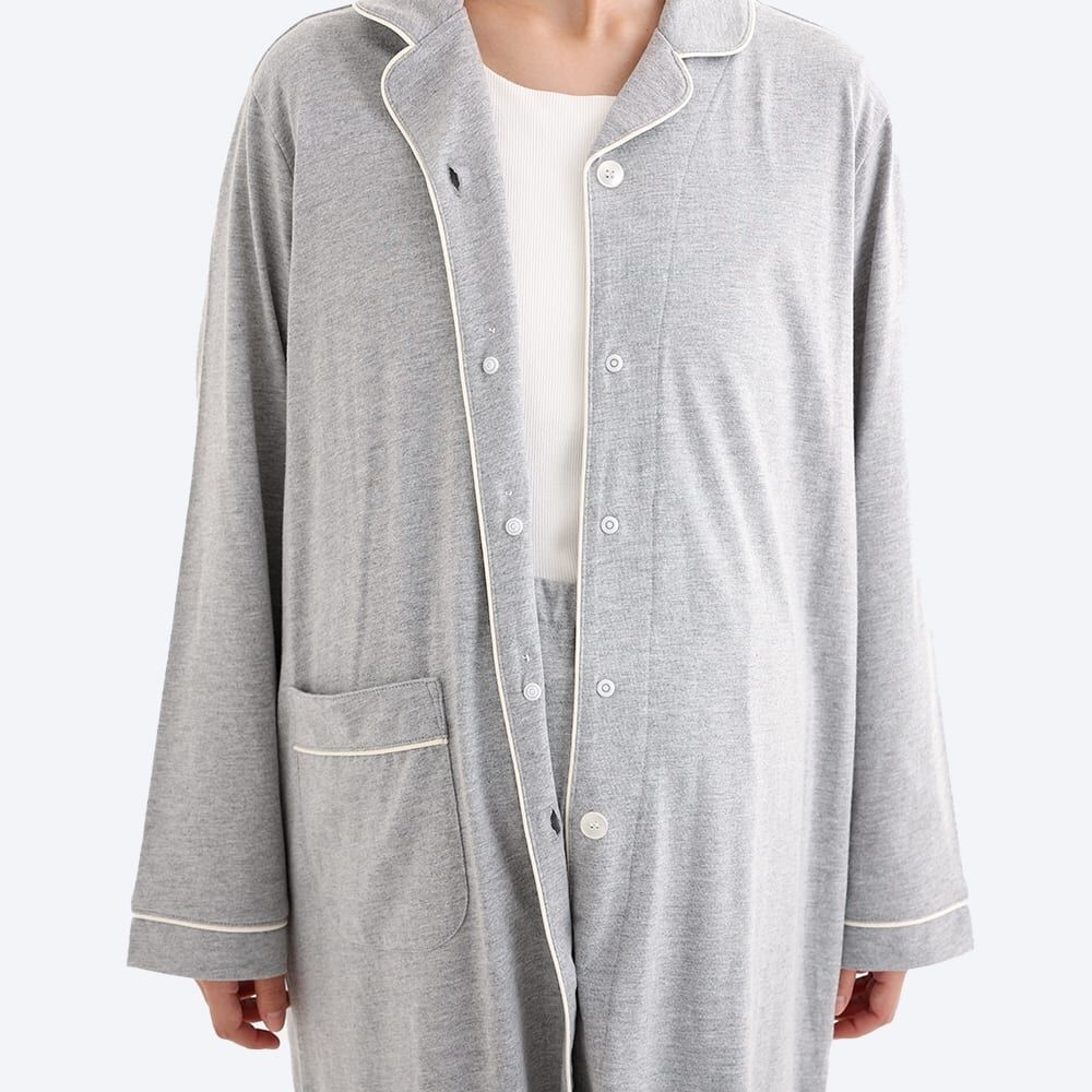 センター授乳開き長袖パジャマ(グレー×M-L) ベビーザらス限定