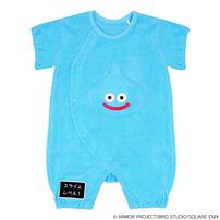 ドラクエベビー＆キッズ 半袖フィットオール スライム メタルスライムのラトル付き(ブルー&times;60-70cm)