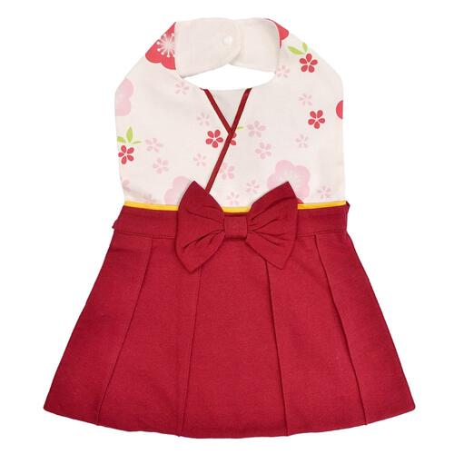 ハカマ風スタイ 女の子 (レッド×フリー) ベビーザらス限定