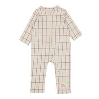 【FirstCloset×mioさん】 長袖ファスナーオール 格子柄 裏毛 ナチュラル×80cm ベビーザらス限定